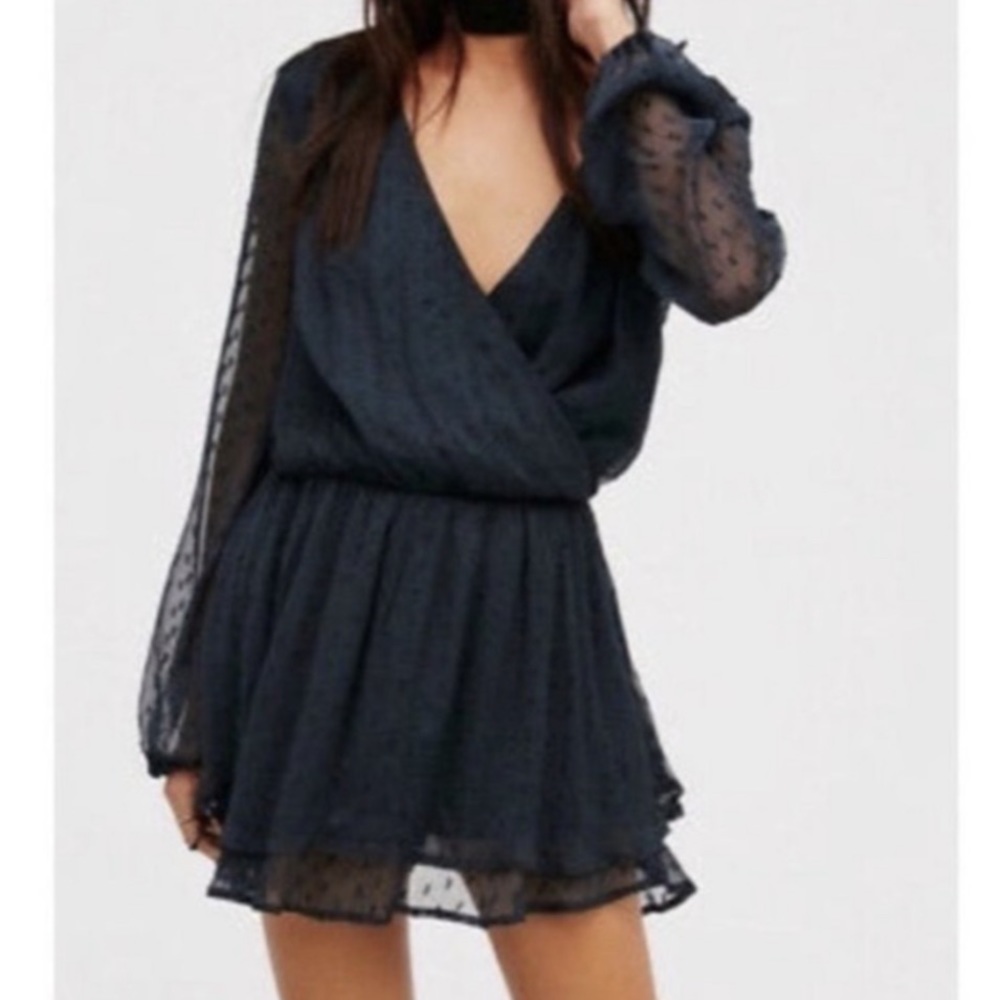 Free People Dalia Jade Textured Mini Dress